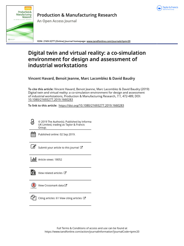 Digital Twin and Virtual Reality A Co-Simulation Environment For Design ...