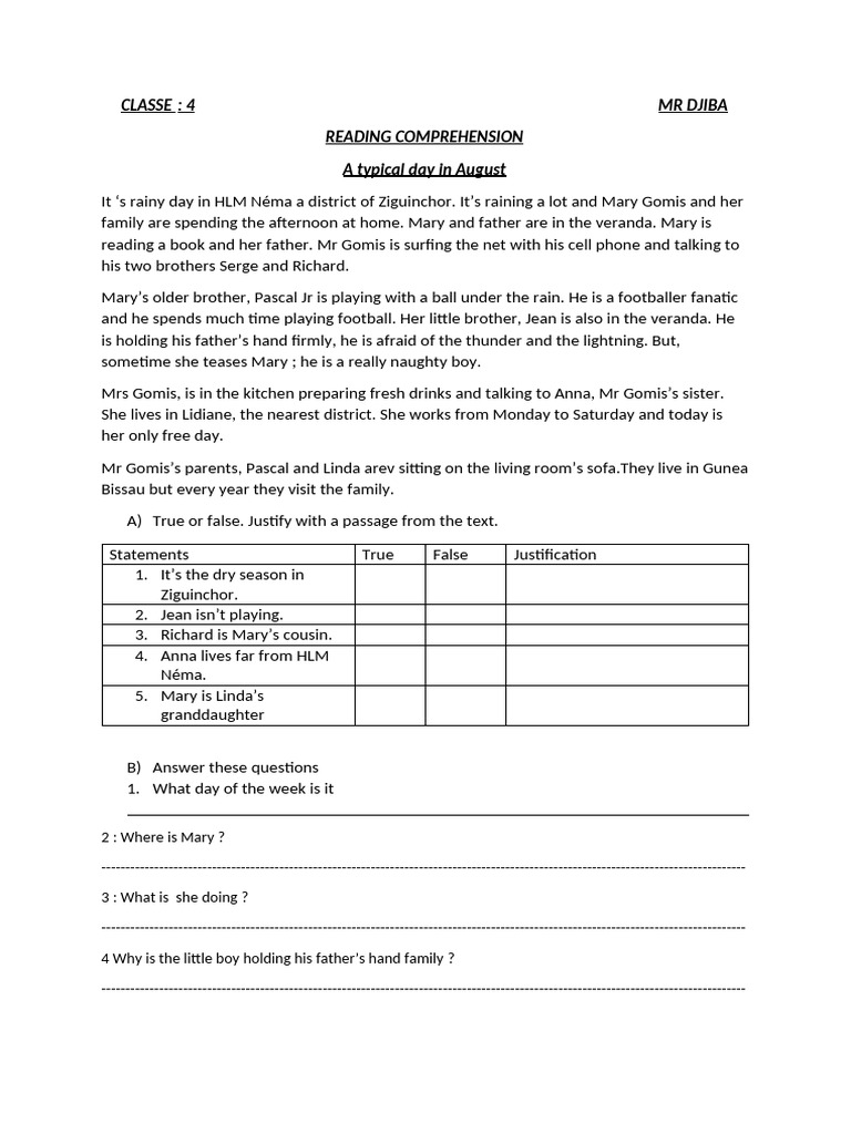 Class 4 Text | PDF
