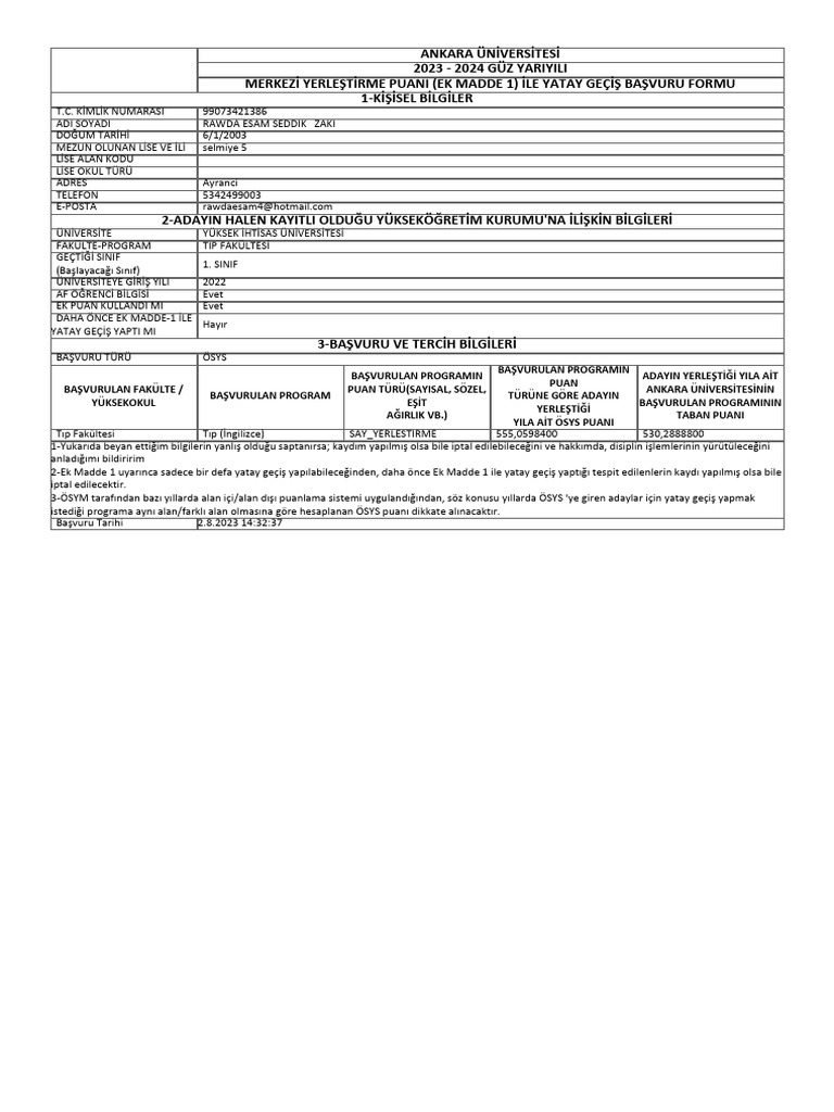 Additional Application For Report | PDF