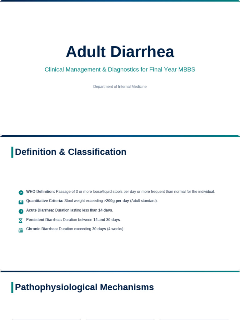 Clinical Management of Adult Diarrhea | PDF | Diarrhea | Inflammatory ...