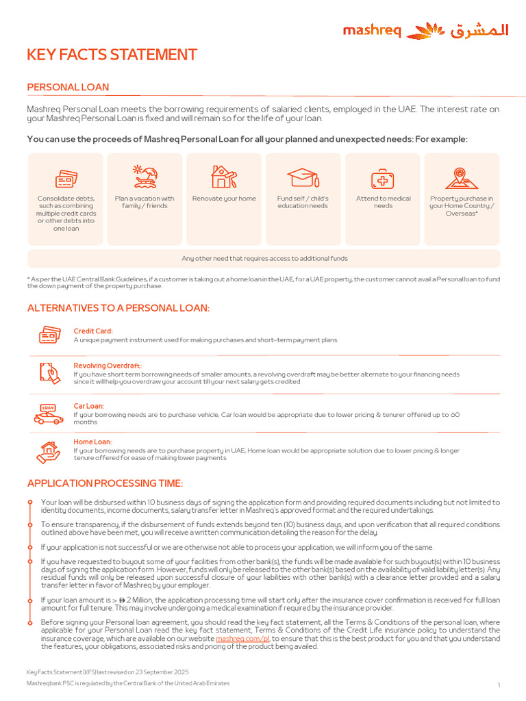 PL Key Fact Statement | PDF | Credit Card | Banks