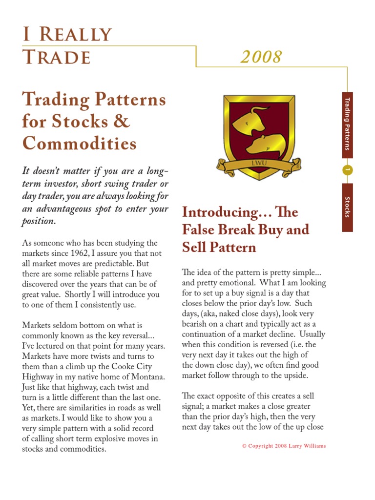 Trading Patterns For Stocks & Commodities | PDF | Law