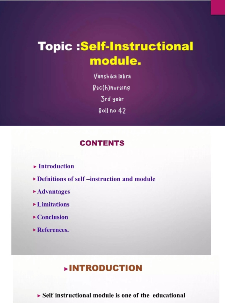 Self Instructional Module | PDF