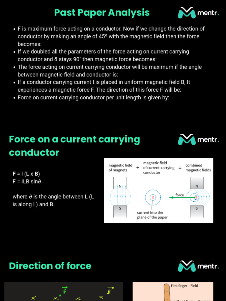 Force On A Current Carrying Conductor and Torque On A Current Carrying ...