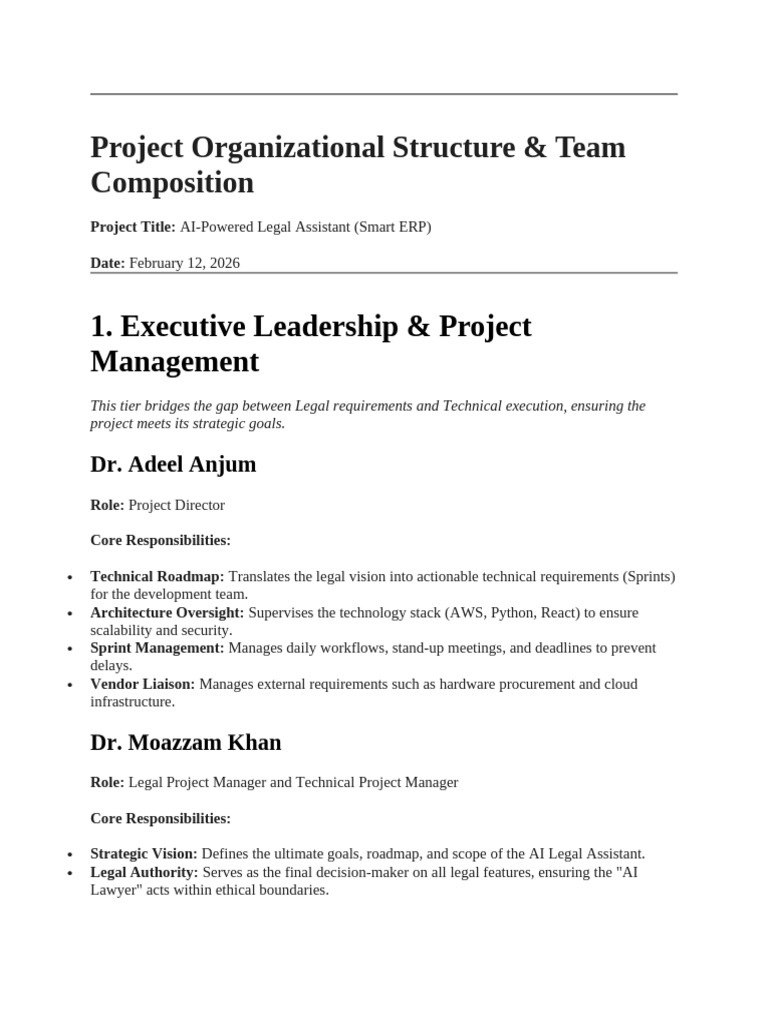 Project Organizational Structure TEAMS | PDF | Databases | Computer Science