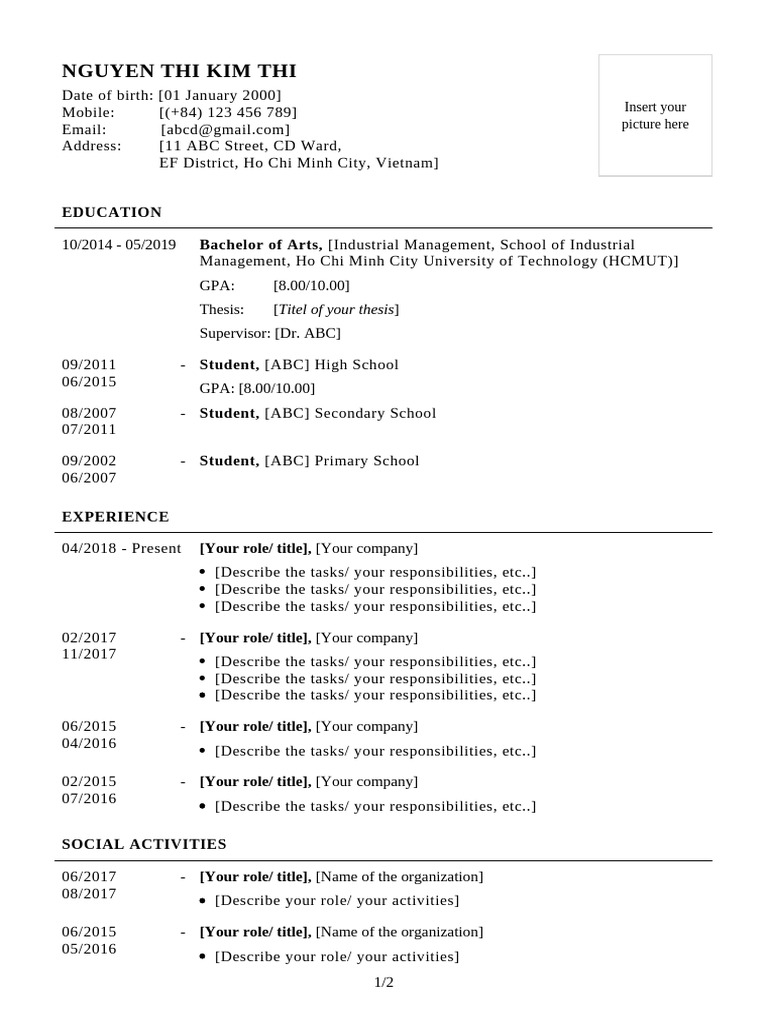 CV - APS - German Embassy - Thi Kim Thi Nguyen | PDF
