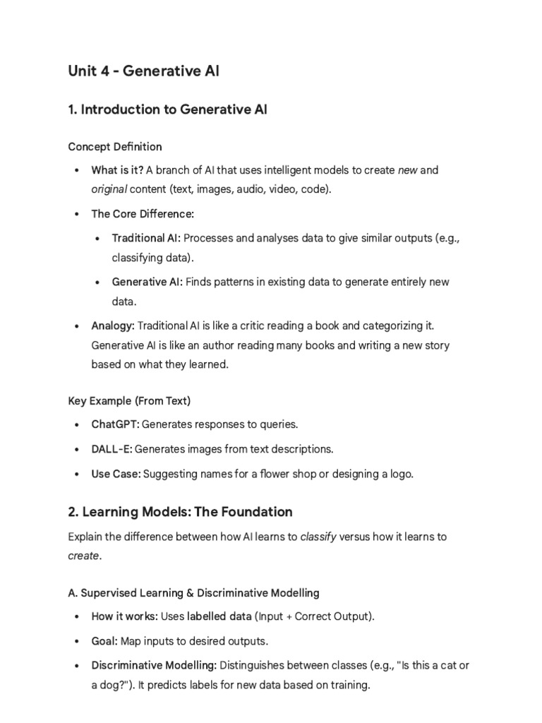 Generative Ai Notes | PDF | Artificial Intelligence | Intelligence (AI ...