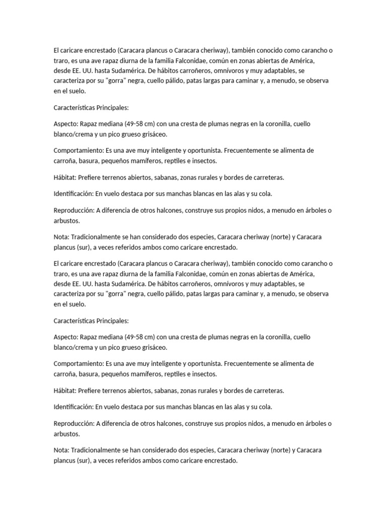 El Caricare | PDF | Ornitología | Aves