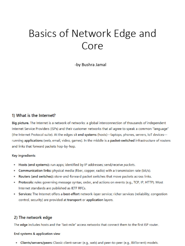 Network Edge and Core | PDF