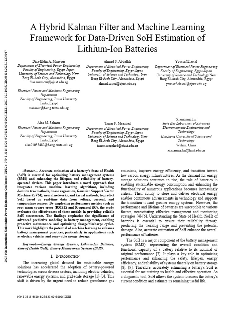 A Hybrid Kalman Filter and Machine Learning Framework For Data-Driven ...