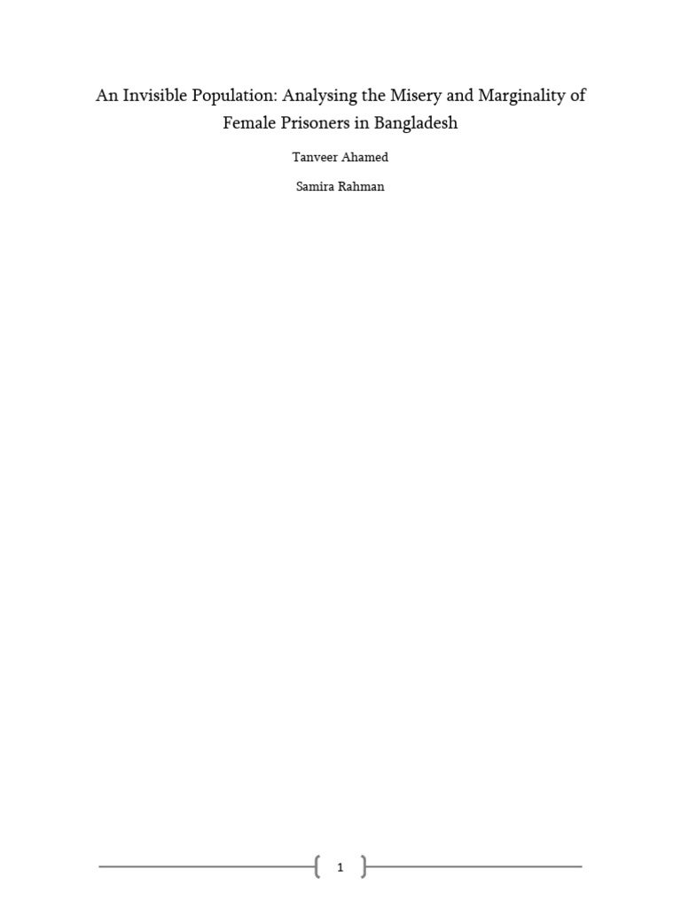 An Invisible Population Analysing The Mi | PDF | Prison ...