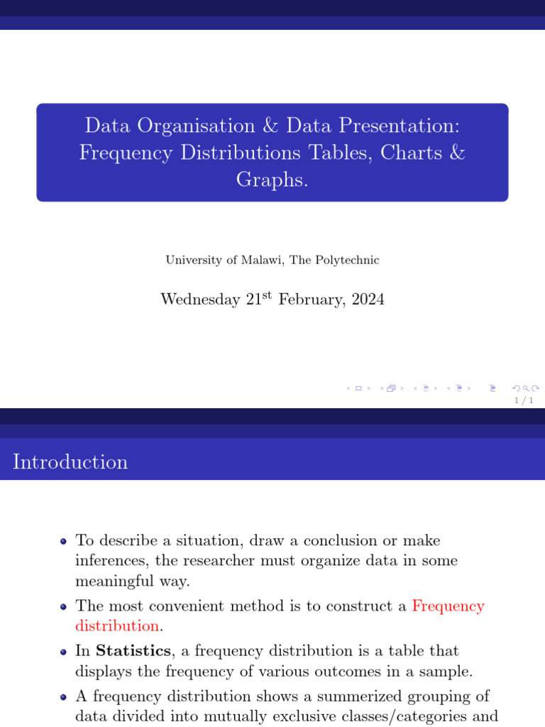 Data Organization and Presentation | PDF | Histogram | Pie Chart