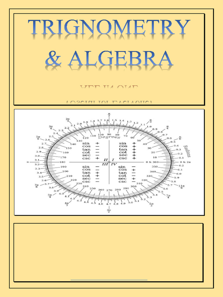 Trignometry & Algebra Important Formulae | PDF | Angle | Trigonometry