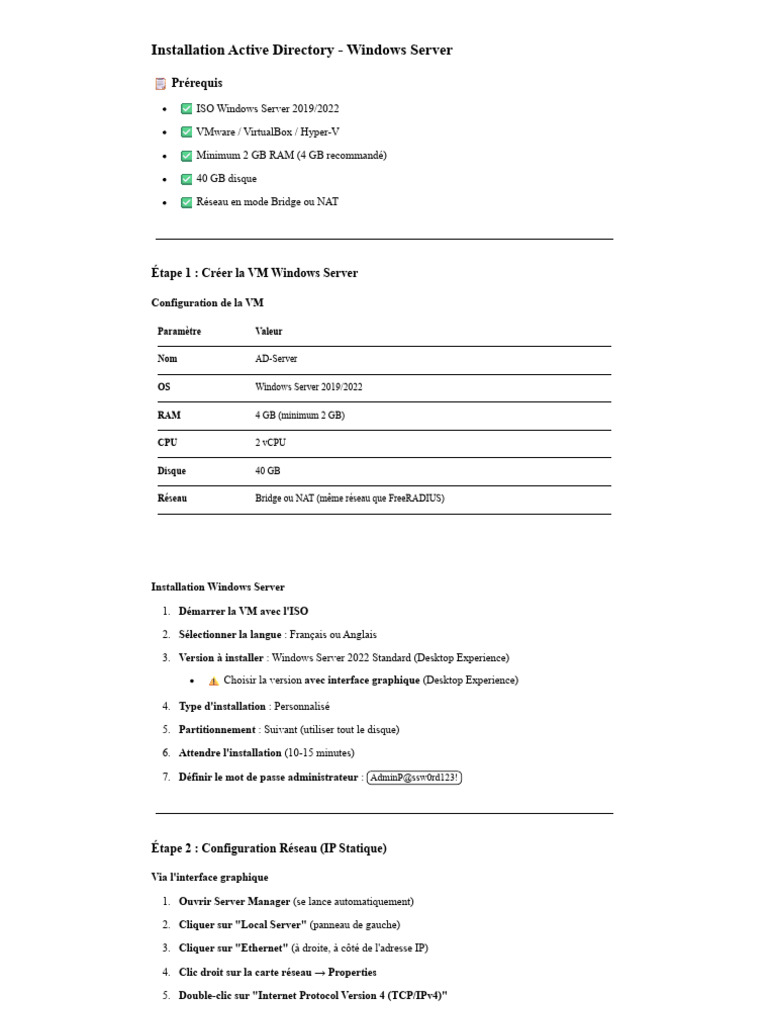 Guide Installation Active Directory - Windows Server | PDF | Active ...