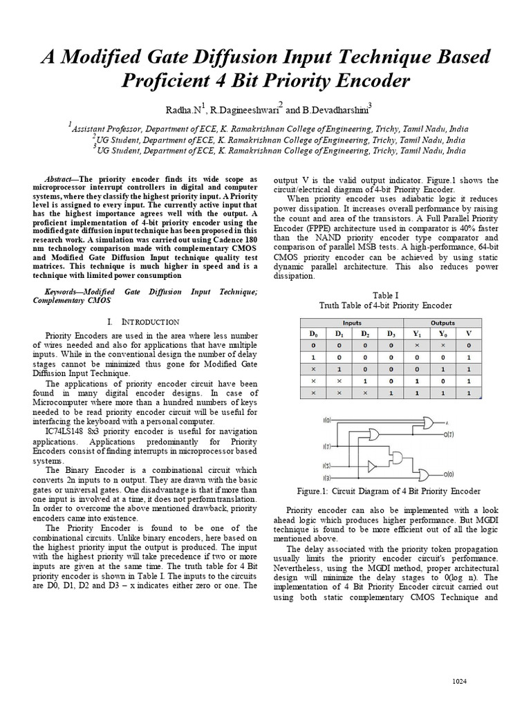 A Modified Gate Diffusion Input Technique Based Proficient 4 Bit ...