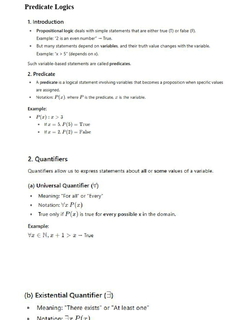 DISCRETE MATHS (Predicate Logic) | PDF
