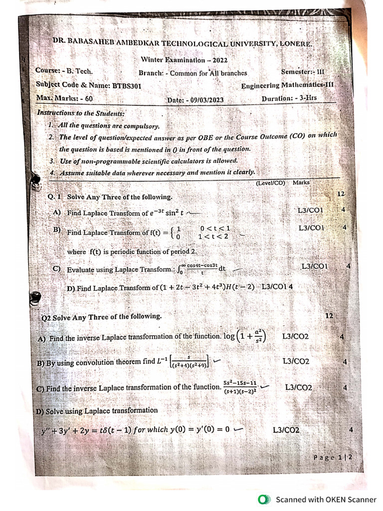 2023 Question Paper | PDF
