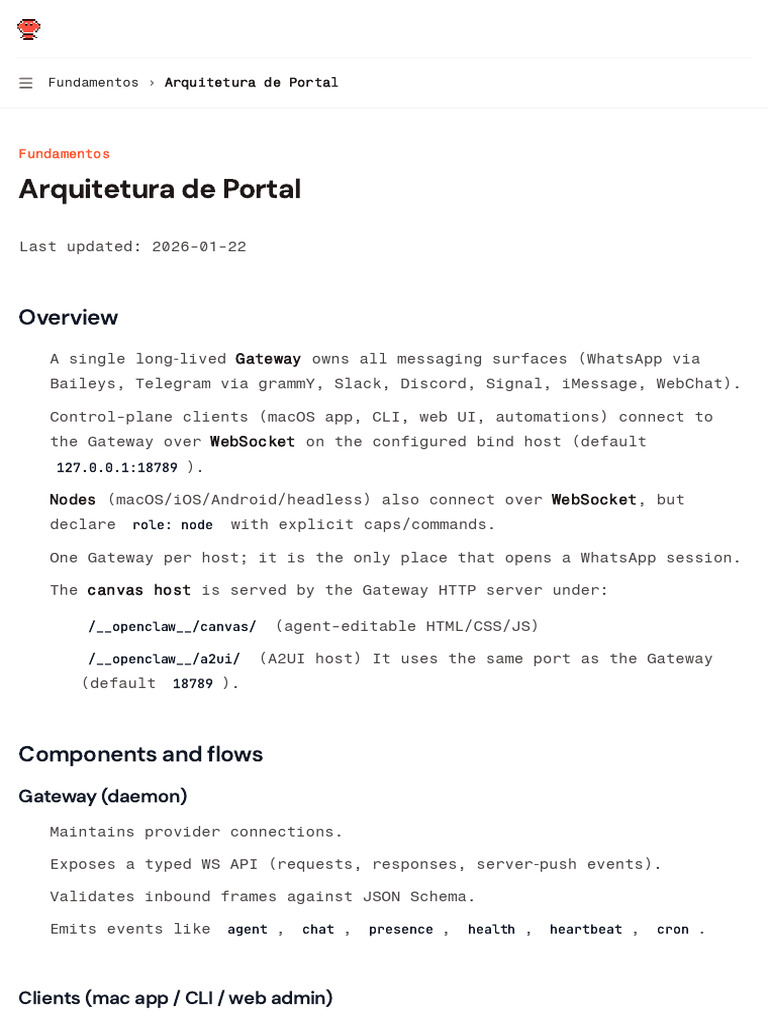 Arquitetura de Gateway - OpenClaw | PDF | Application Layer Protocols ...