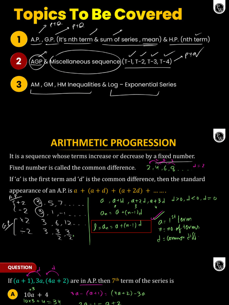Sequence & Series - Class Notes PDF | PDF
