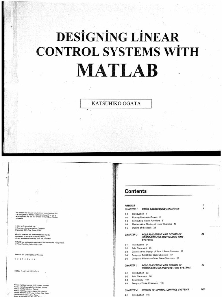 Designing Linear Control Systems With Matlab | PDF