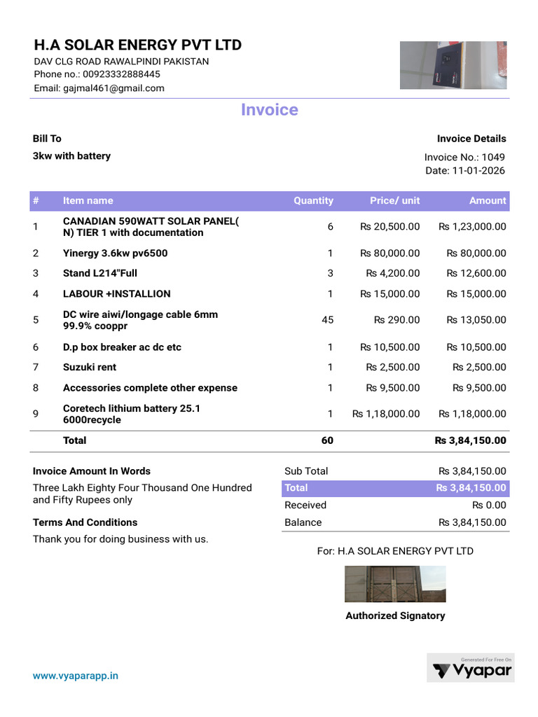 3kw With Battery - 1049 - 11-01-2026 | PDF