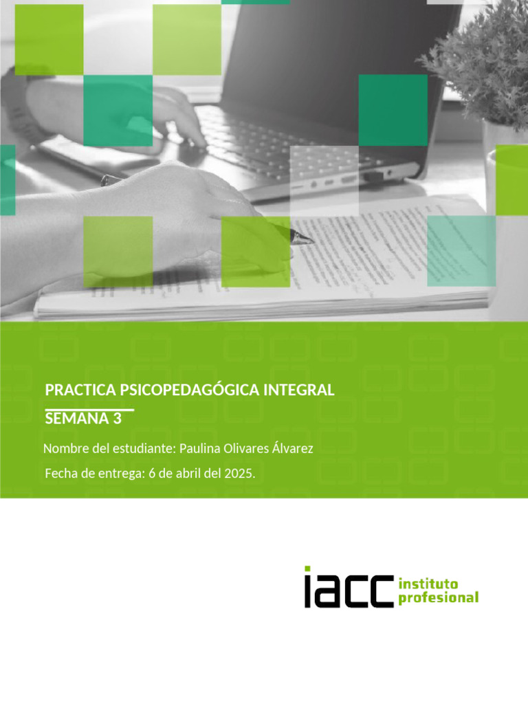 S3 Formato Plan Intervencion Psicopedagogica PRAPI1501 | PDF