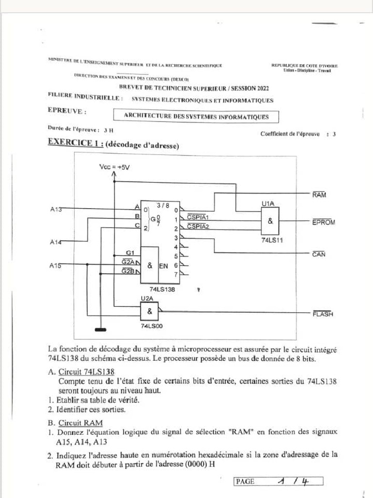 Sujet Architecture Des Systèmes Informatiques | PDF