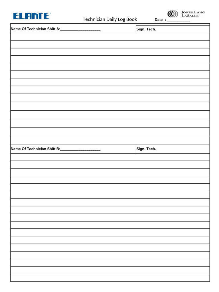 Technician Daily Log Book | PDF