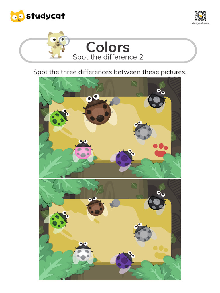Colors Spot The Difference Worksheet 2 | PDF