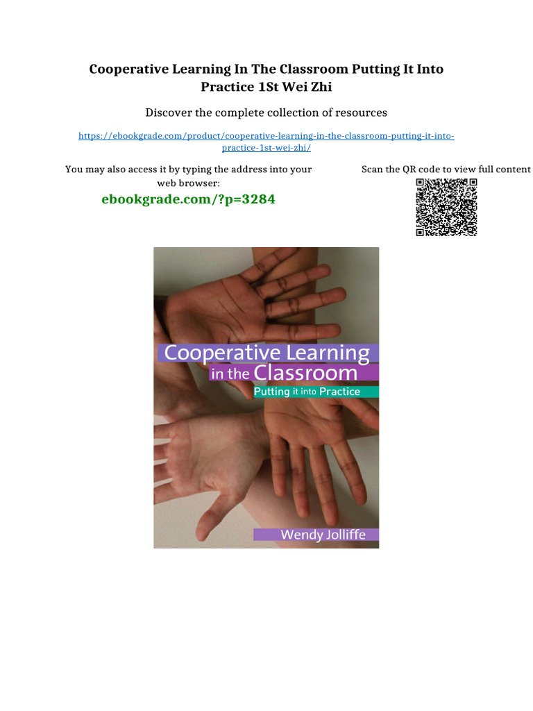 Cooperative Learning in The Classroom Putting It Into Practice 1st Wei ...