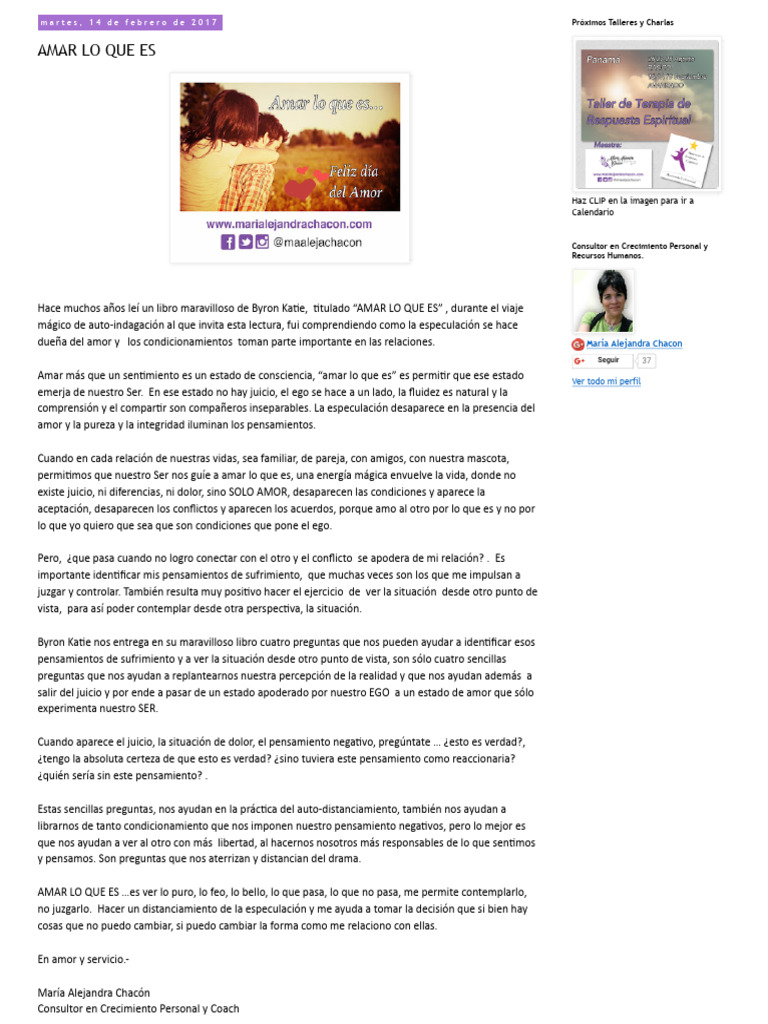 Maria Alejandra Chacon: AMAR LO QUE ES | PDF
