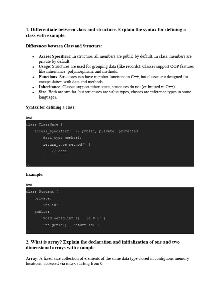Cse 2nd CT Ques and Ans | PDF | Method (Computer Programming ...