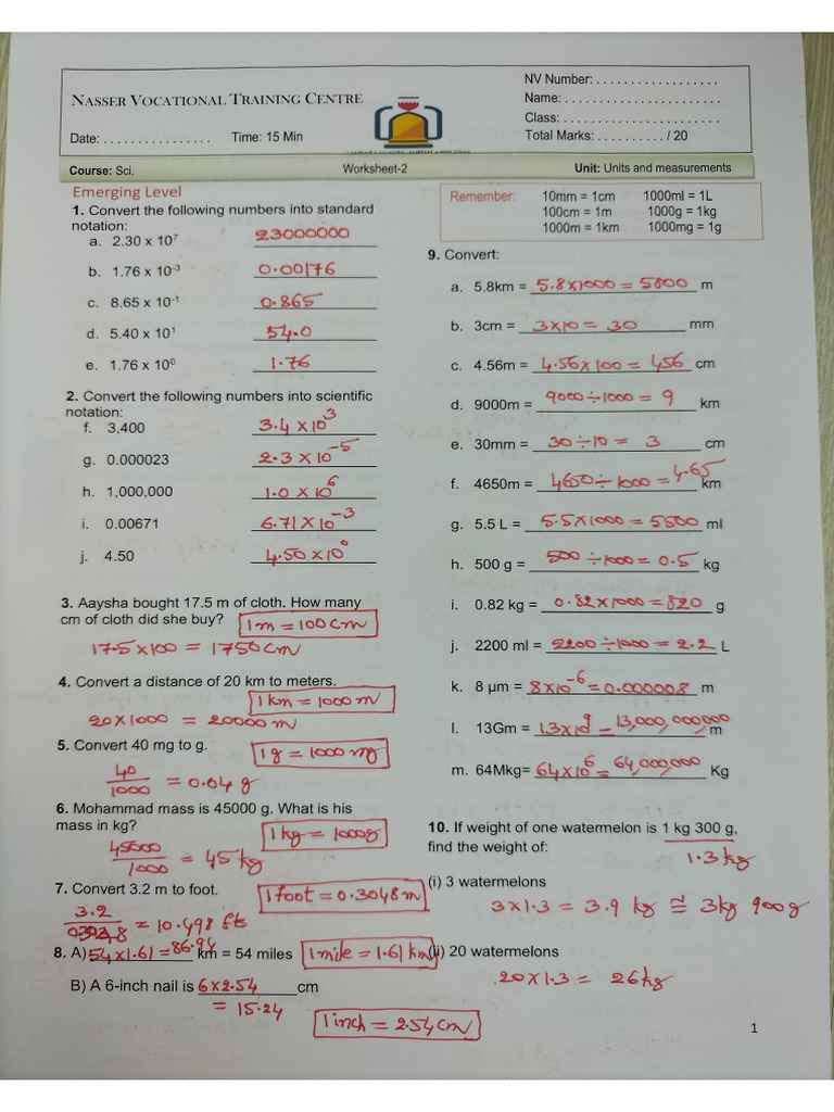 AWorksheet 2A | PDF