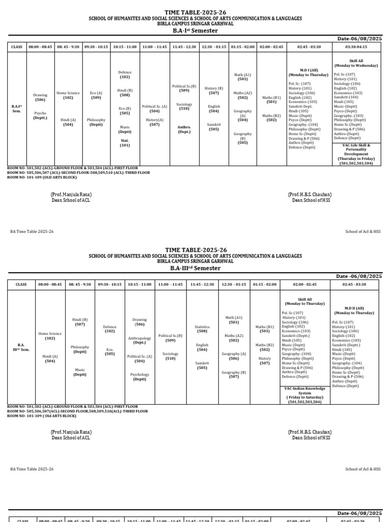 NEP Time Table New 2025-26 | PDF | Science