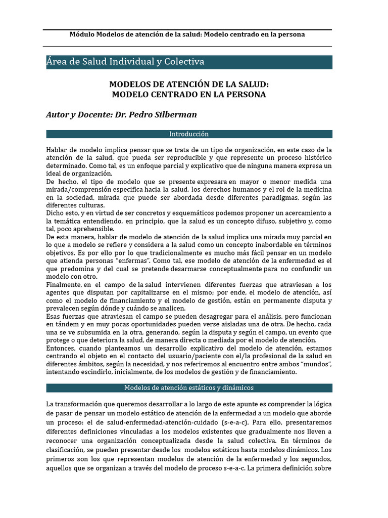 Modelos de Atención de La Salud | PDF | Diagnostico medico | Medicina