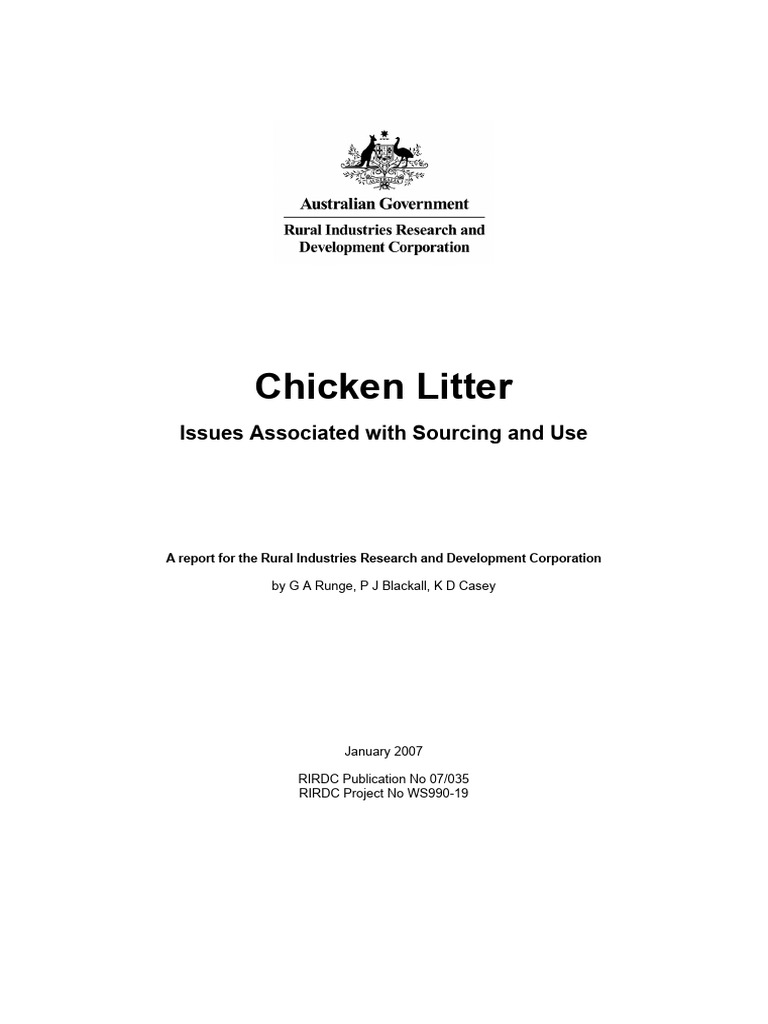 Chicken Litter: Issues Associated With Sourcing and Use | PDF | Soil ...