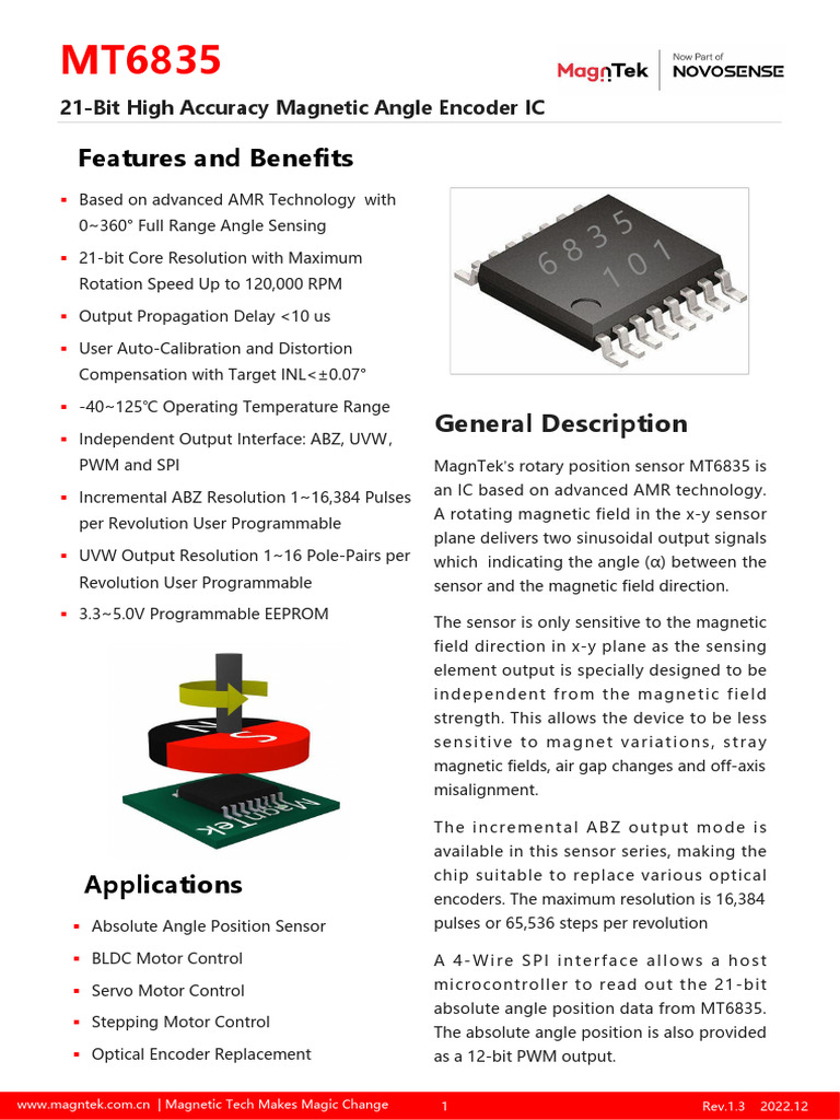 MT6835 Rev.1.3 | PDF | Computer Engineering | Electrical Engineering
