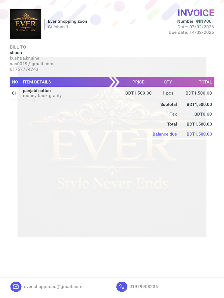 Atom Invoice Document | PDF