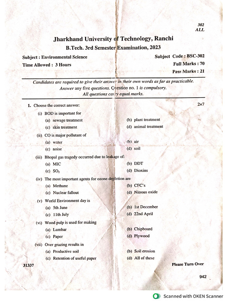 3rd Semester PYQ 2022 | PDF