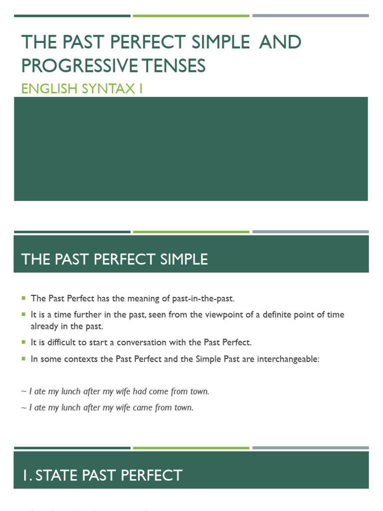6.the Past Perfect Simple and Progressive | PDF | Verb | Semantics