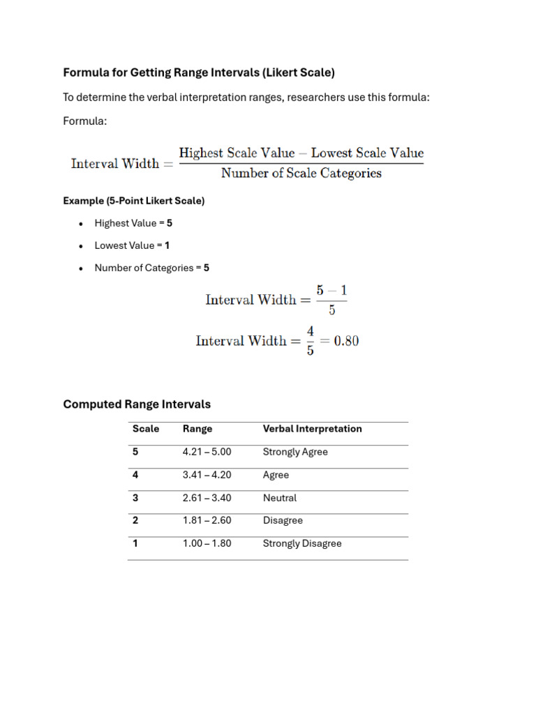 Formula For Getting Range Intervals | PDF