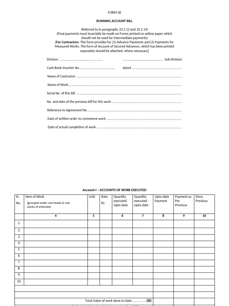Contractor Bill Format Without Advance Payment | PDF | Chess Theory | Chess