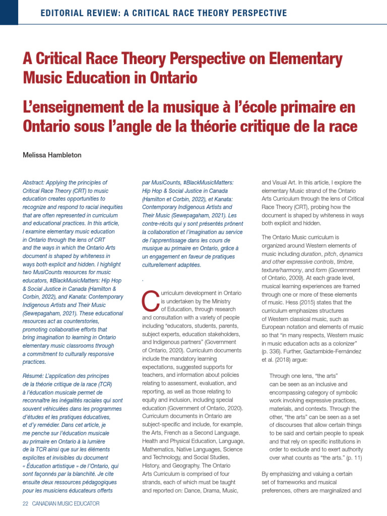 HAMBLETON 2019 A Critical Race Theory Perspec | PDF | Critical Race ...