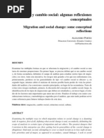 migración y cambio social algunas reflexiones conceptuales