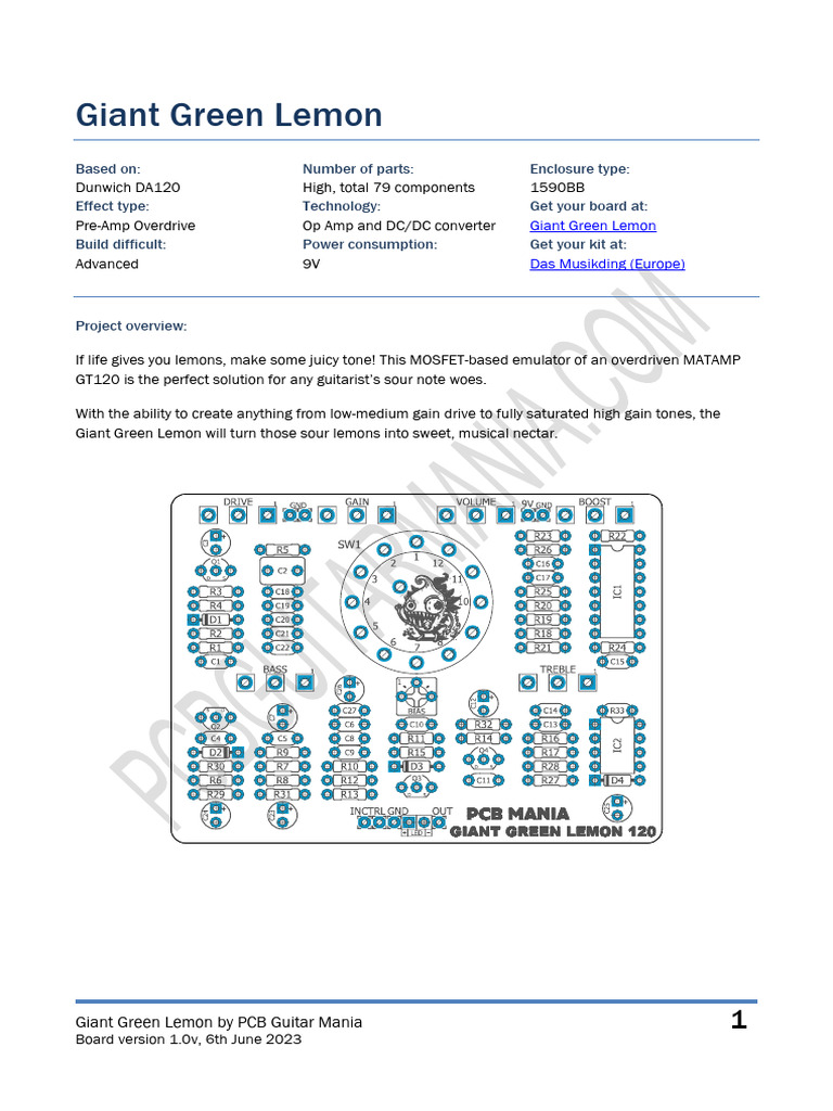 Giant Green Lemon Building Docs | PDF | Capacitor | Resistor