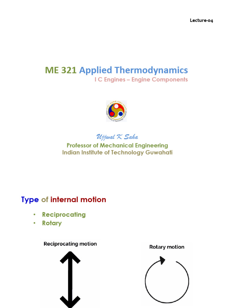 ME 321 ATD 04 Engine Components Circulation | PDF | Piston | Internal ...