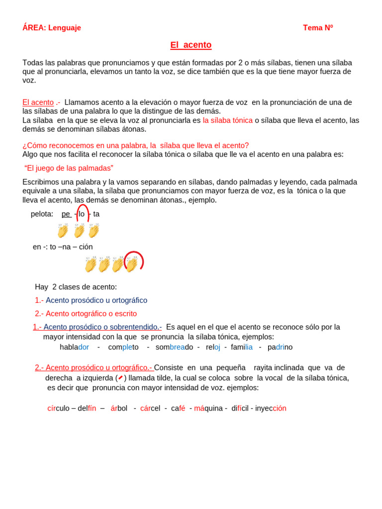 El Acento 2025 | PDF | Sílaba | Lingüística