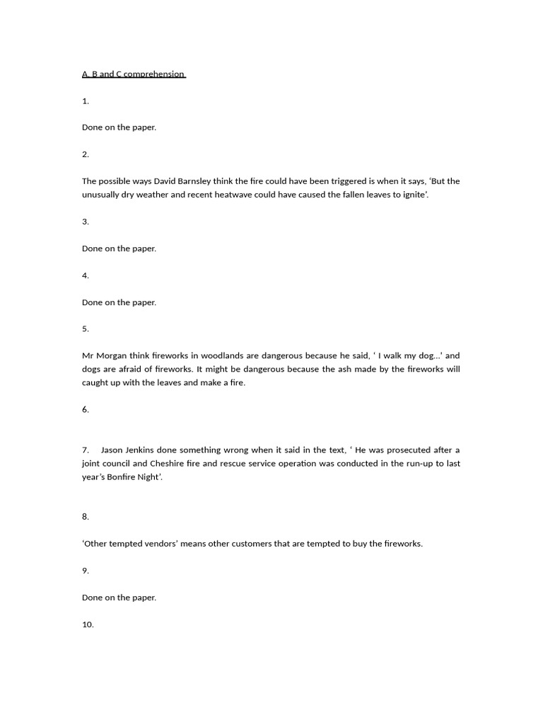 A, B and C Comprehension | PDF