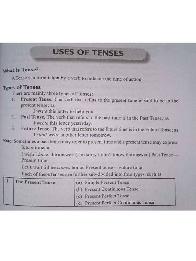 Uses of Tense | PDF