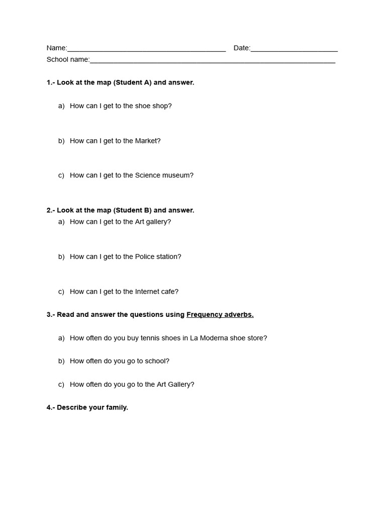 Giving Directions Test | PDF